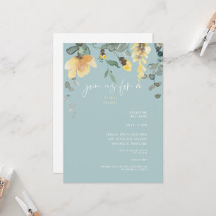 Delicate Yellow Peony Floral Bridal Shower Invitation