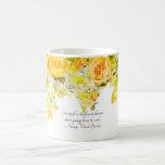 Delicate Yellow Roses Flowers Coffee Mug<br><div class="desc">Beautiful and delicate yellow watercolor bouquet of flowers painted in yellows and oranges.  Also a quote from Henry Ward Beecher.  A beautiful gift for the first time home owner or for a hostess gift or Bridesmaid Gift</div>