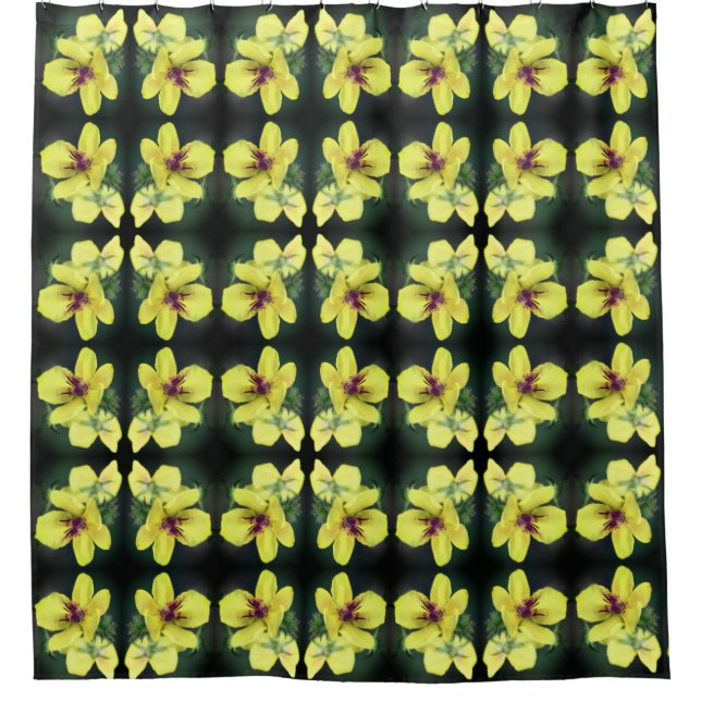 Delicate Yellow Wildflower Abstract Art Shower Curtain (Front)