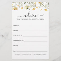 Delicate Yellow Wildflower Advice for Newlyweds