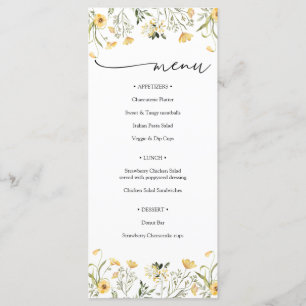 Delicate Yellow Wildflower Meadow  Menu