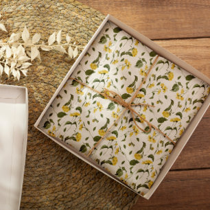 Delicate yellow wildflowers wrapping paper