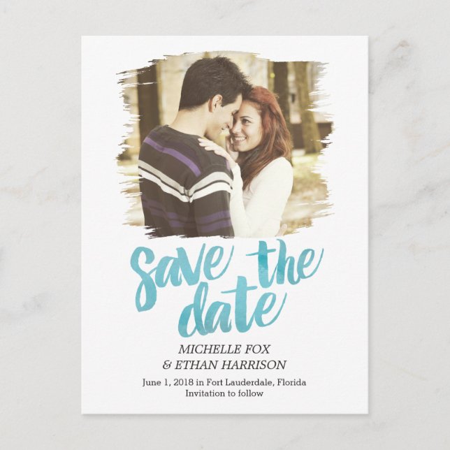 Delicately Revealed Save The Date Postcard (Front)