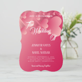 Delicatet love Calligraphy All In One Wedding Invitation