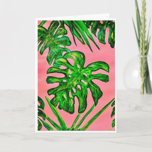 Deliciosa Monstera in Pink Card <Blank Inside> (Front)
