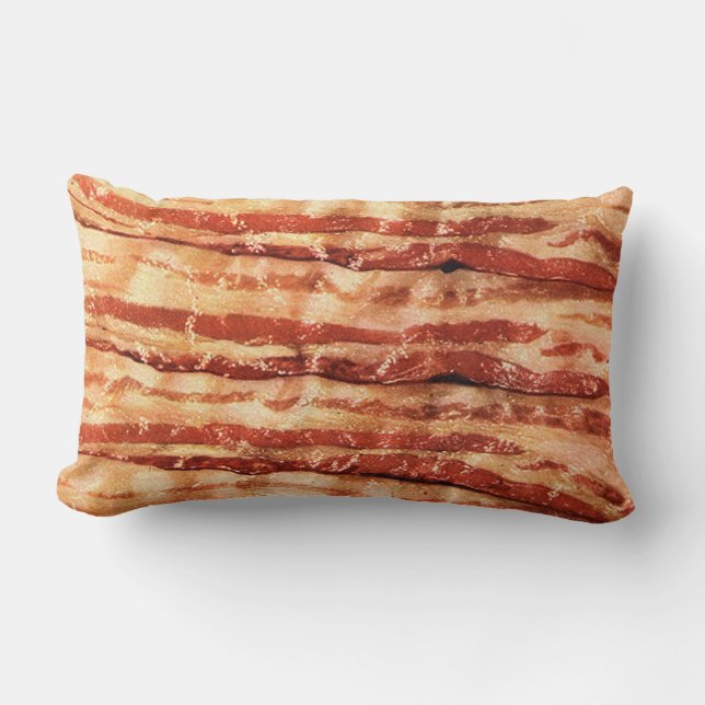 Delicious BACON rectangle throw pillow (Front)