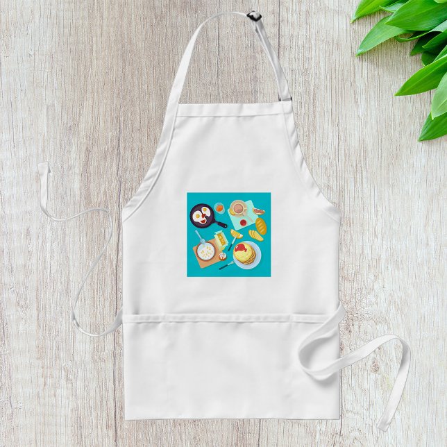 Delicious Breakfast Pancakes Eggs Coffee  Standard Apron (Creator Uploaded)