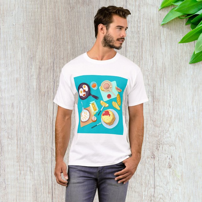 Delicious Breakfast Pancakes Eggs Coffee  T-Shirt (Creator Uploaded)