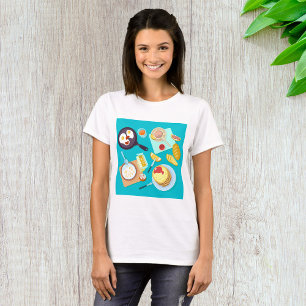 Delicious Breakfast Pancakes Eggs Coffee  T-Shirt