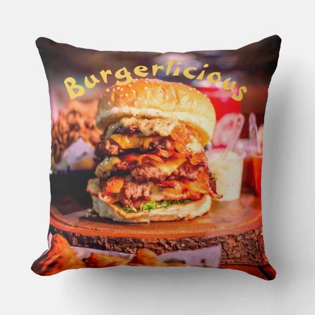 Delicious Burger Cushion (Front)