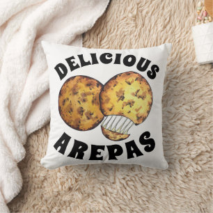 Delicious Cheese Maize Arepas South American Food Cushion