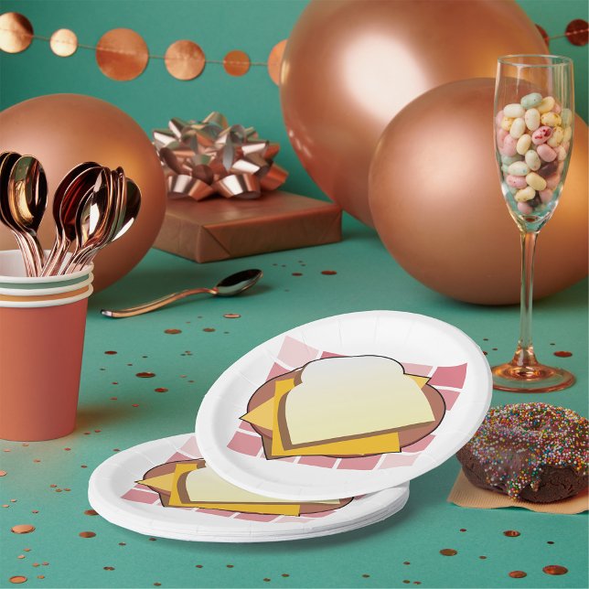 Delicious Cheese Sandwich Fun Food  Paper Plate (Creator Uploaded)