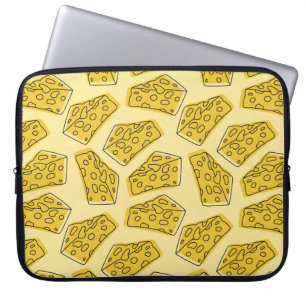delicious cheese seamless pattern isolated in yell laptop sleeve