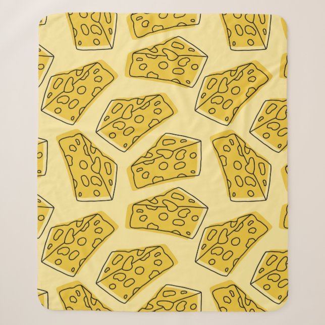 delicious cheese seamless pattern isolated in yell sherpa blanket (Front)