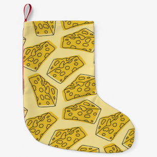 delicious cheese seamless pattern isolated in yell small christmas stocking
