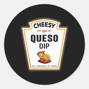 Delicious Cheesy Queso Dip Condiment Costume Party Classic Round Sticker