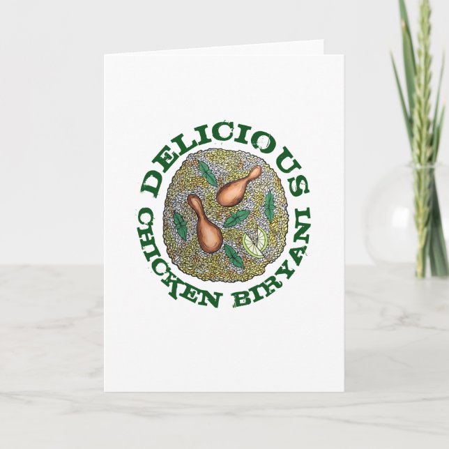 Delicious Chicken Biryani Indian Food Cuisine Card (Front)