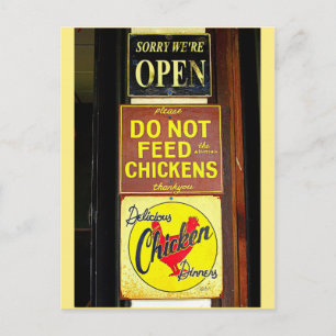 Delicious Chicken Dinners Funny Sign Postcard