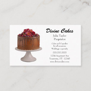 Delicious Chocolate Cake Baker Bakery Cake Shop Business Card