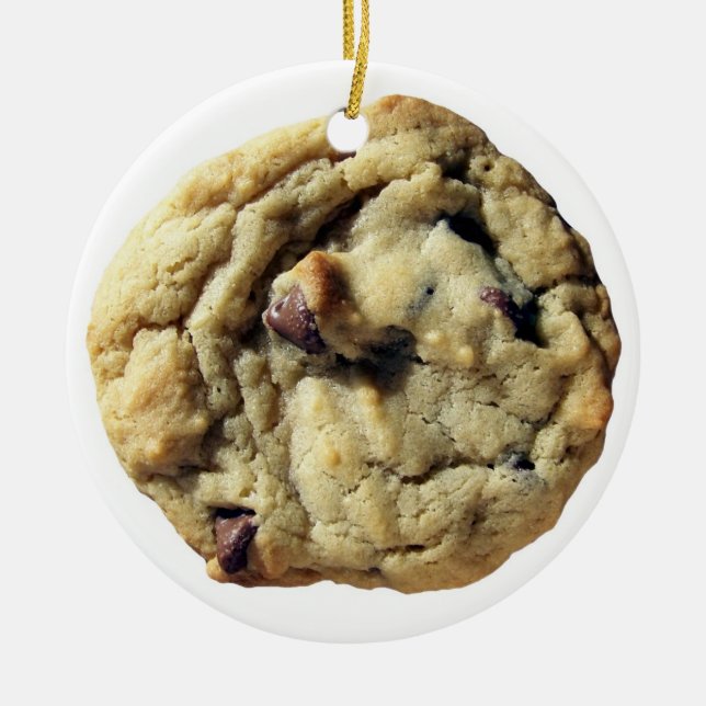 Delicious Chocolate Chip Cookie Ceramic Tree Decoration (Front)