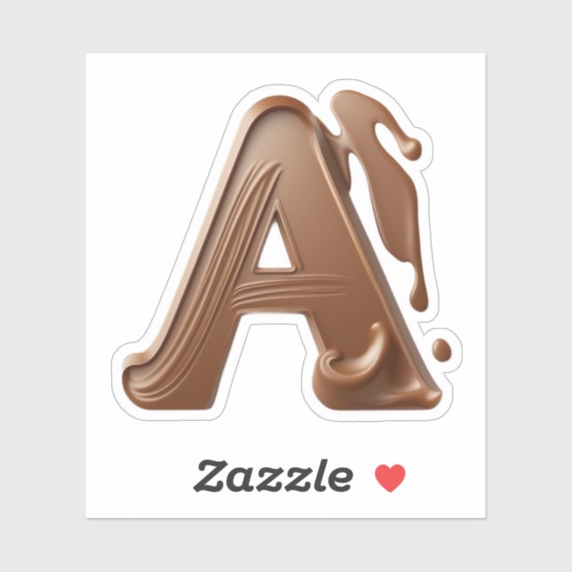 Delicious chocolate letter A sticker (Sheet)