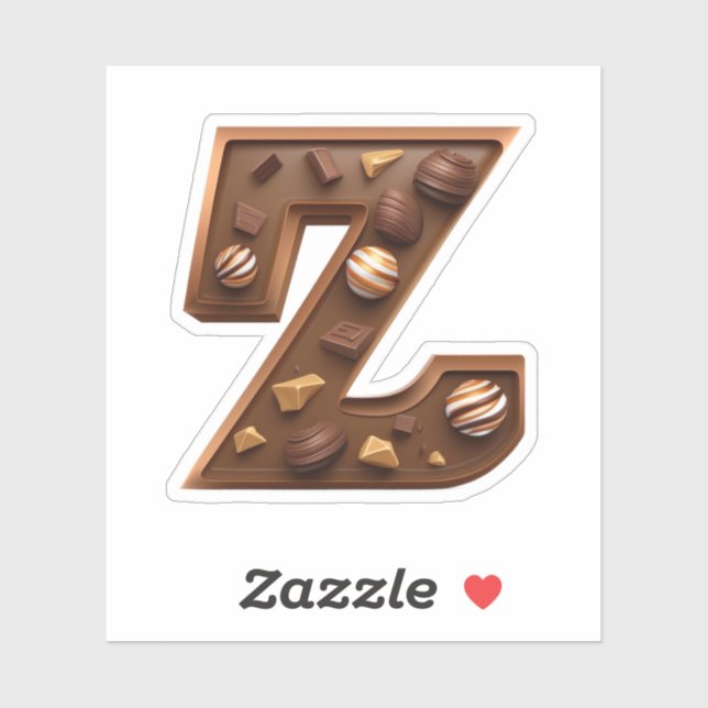 Delicious chocolate letter Z sticker (Sheet)