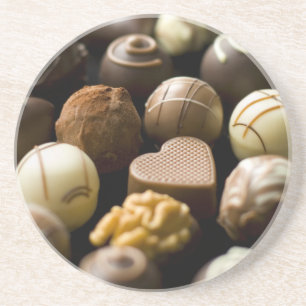 Delicious chocolate pralines coaster