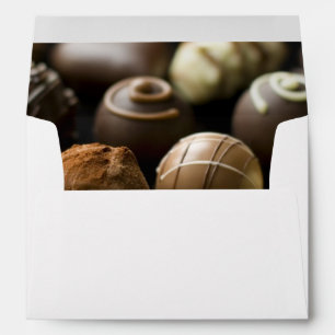 Delicious chocolate pralines envelope