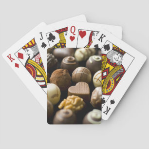 Delicious chocolate pralines playing cards