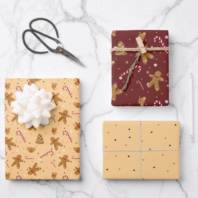 Delicious Christmas biscuits and gingerbread men Wrapping Paper Sheet (Front)