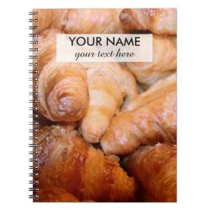 Delicious classic french croissants photograph notebook