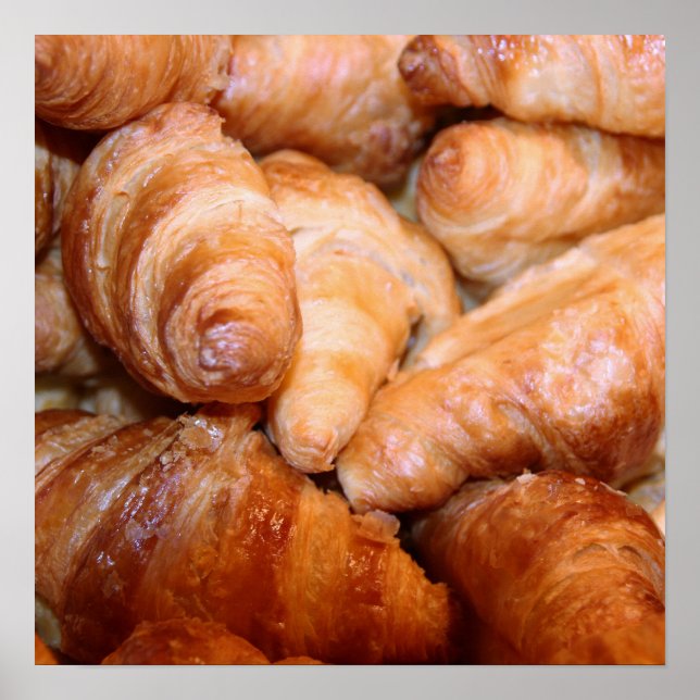 Delicious classic french croissants photograph poster (Front)