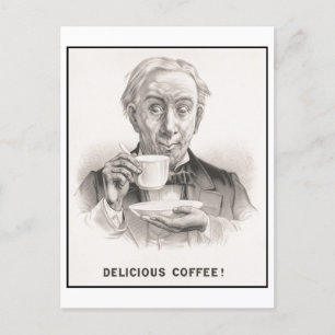 Delicious Coffee Funny Vintage Postcard