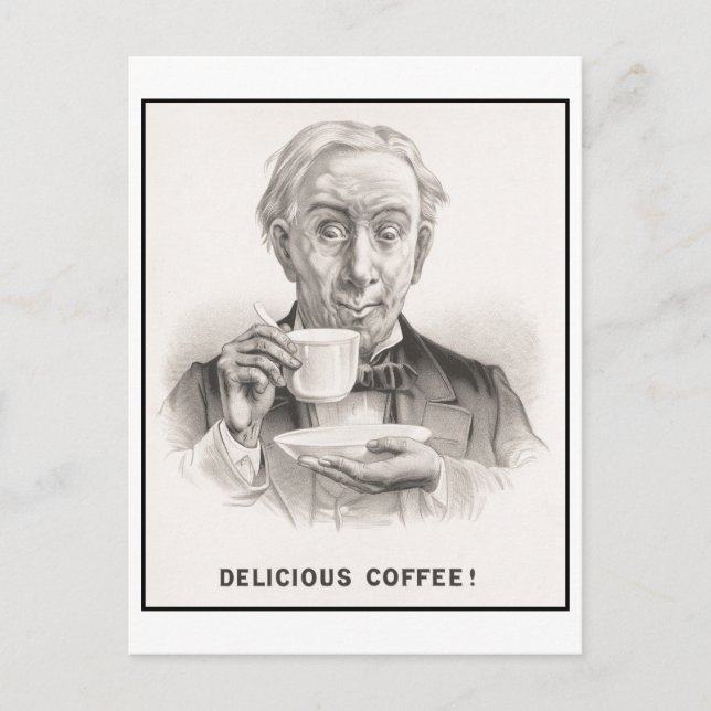 Delicious Coffee Funny Vintage Postcard (Front)