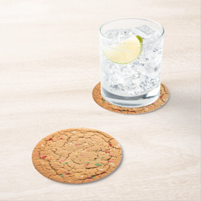 DELICIOUS COOKIE BISCUIT ROUND PAPER COASTER (Insitu)