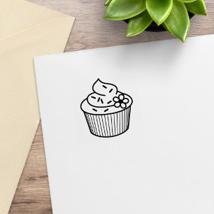 Delicious Cupcake Loyalty Get One Free Rubber Stamp