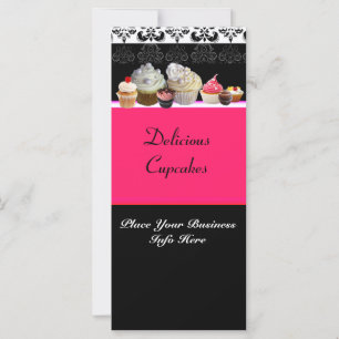 DELICIOUS CUPCAKES DESERT SHOP, Pink Fuchsia Black