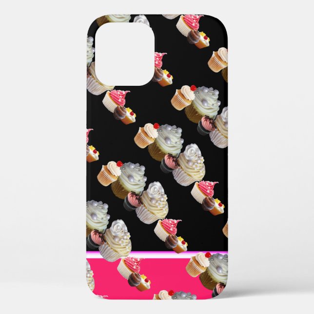 DELICIOUS CUPCAKES DESERT SHOP, Pink,Fuchsia White Case-Mate iPhone Case (Back)