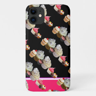 DELICIOUS CUPCAKES DESERT SHOP, Pink,Fuchsia White iPhone 11 Case