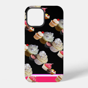DELICIOUS CUPCAKES DESERT SHOP, Pink,Fuchsia White iPhone Case