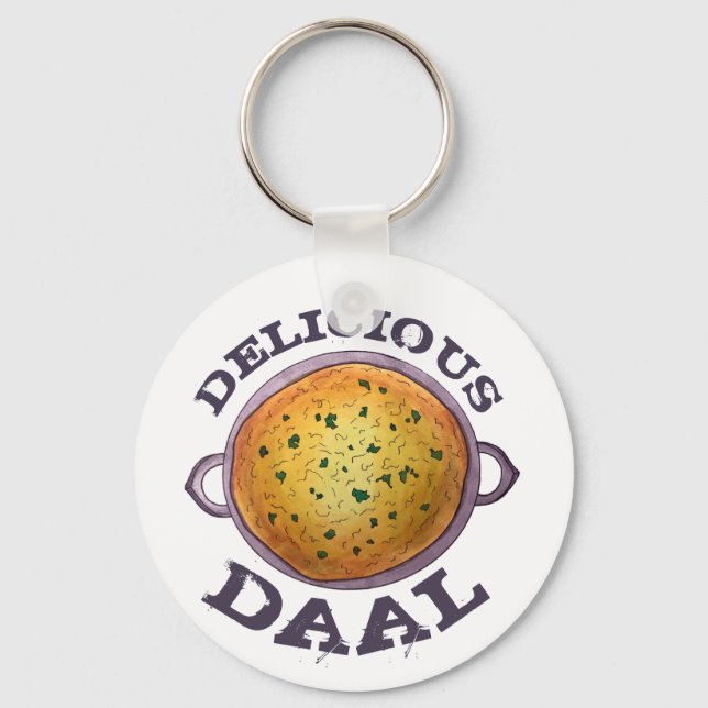 Delicious Daal Vegetarian Indian Red Lentil Dal Key Ring (Front)