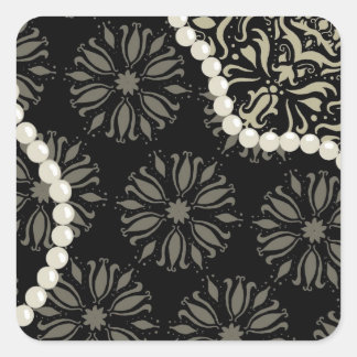 Delicious damask square sticker