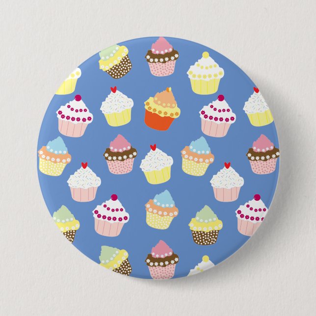Delicious Decorated Birthday Cupcakes 7.5 Cm Round Badge (Front)