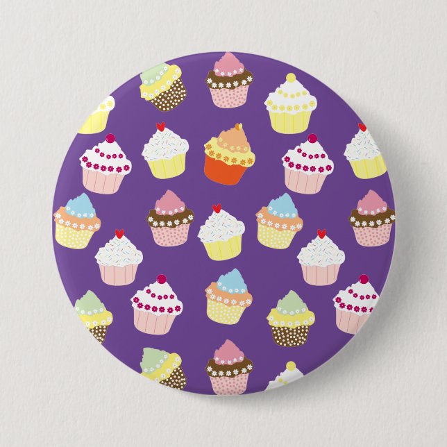 Delicious Decorated Birthday Cupcakes 7.5 Cm Round Badge (Front)