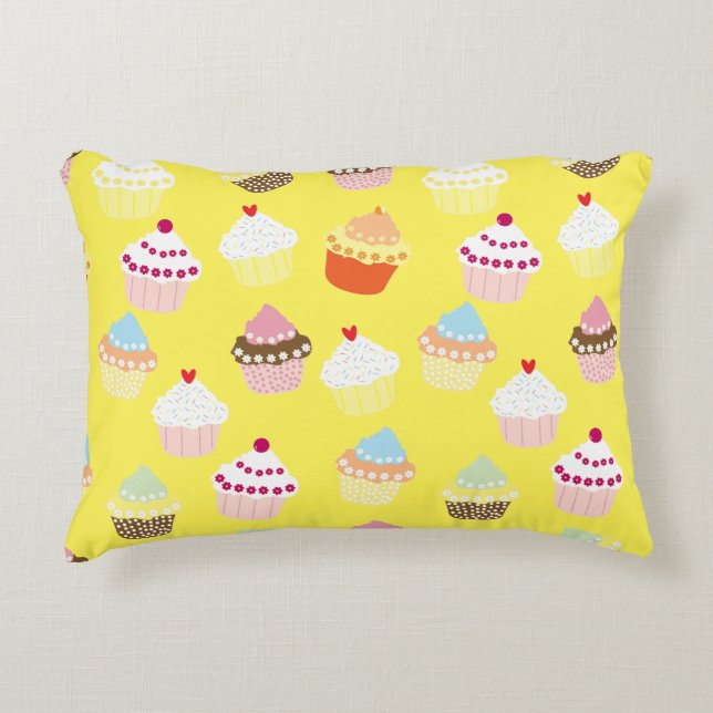 Delicious Decorated Birthday Cupcakes Accent Pillo Decorative Cushion (Front)