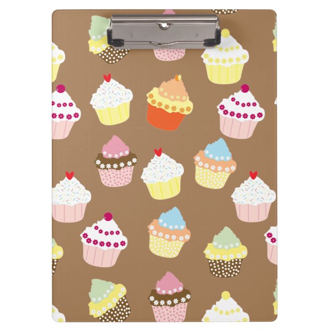 Delicious Decorated Birthday Cupcakes Clipboard (Front)