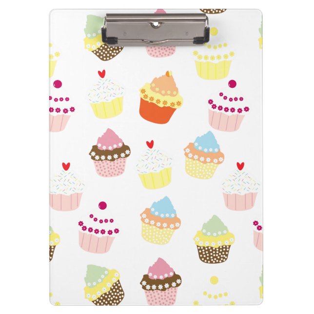 Delicious Decorated Birthday Cupcakes Clipboard (Front)