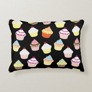 Delicious Decorated Birthday Cupcakes Decorative Cushion