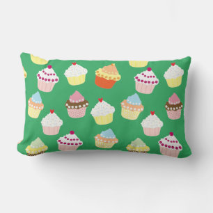 Delicious Decorated Birthday Cupcakes Lumbar Pillo Cushion