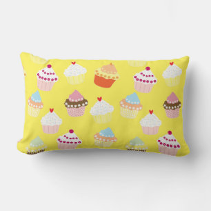Delicious Decorated Birthday Cupcakes Lumbar Pillo Cushion